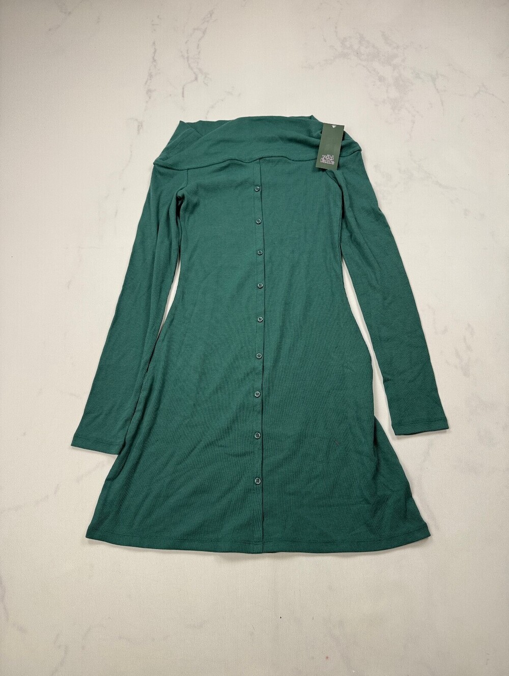 Wild Fable Button-Up Shirt Dress Green Modern Classic Minimalist - Womens XS